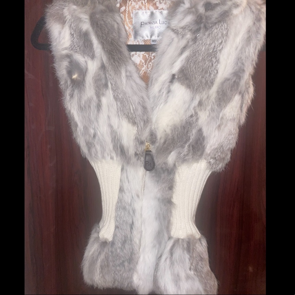 Patrizia Luca REAL FUR vest!!! Winter vest , transitional piece rabbit !